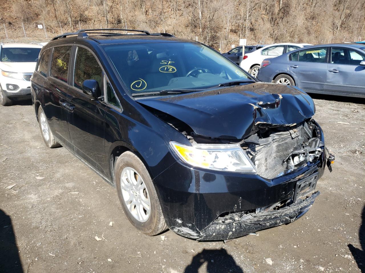 HONDA ODYSSEY EX 2013 with VIN 5FNRL5H6XDB090379 - Photo from auction