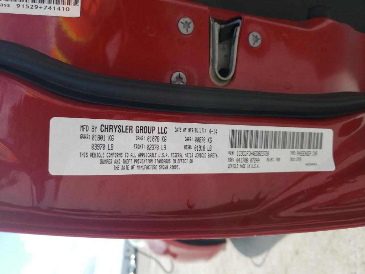 Photo 10 from auction – 2014 DODGE DART SE AE with VIN 1C3CDFDH4ED823720
