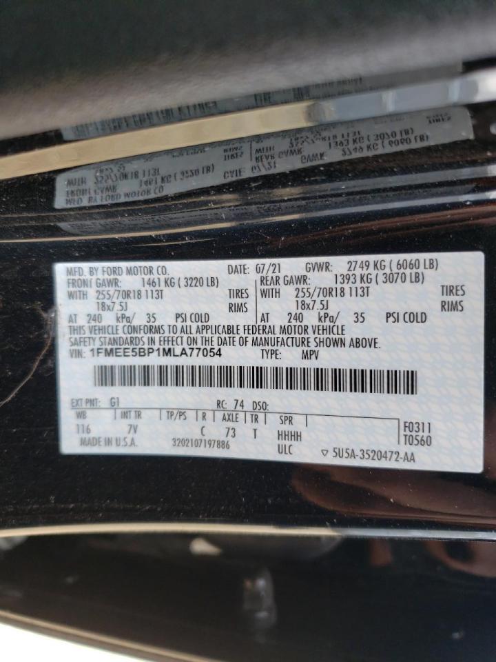 Photo 10 from auction – 2021 FORD BRONCO BAS with VIN 1FMEE5BP1MLA77054