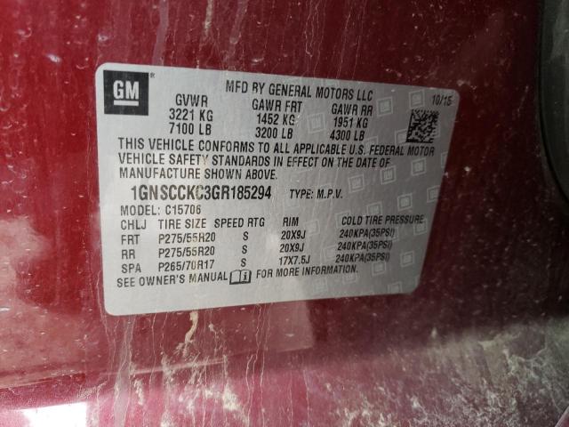 Photo 10 from auction – 2016 CHEVROLET TAHOE C150 with VIN 1GNSCCKC3GR185294