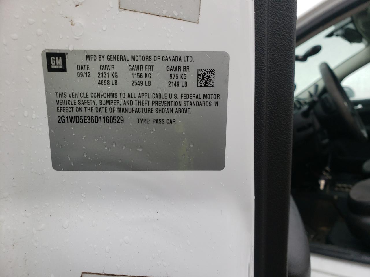 Photo 10 from auction – 2013 CHEVROLET IMPALA POL with VIN 2G1WD5E36D1160529