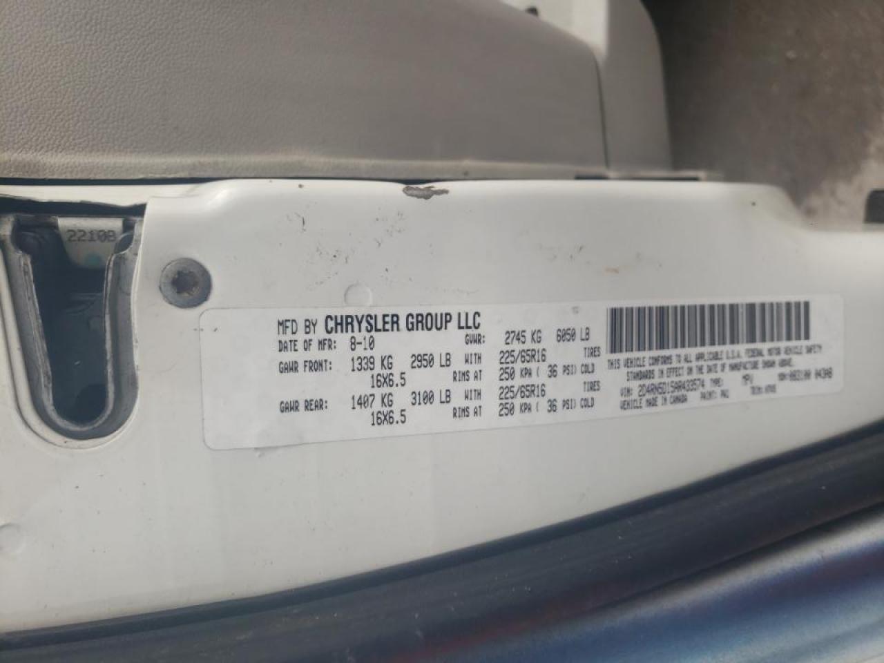 Photo 10 from auction – 2010 DODGE GRAND CARA with VIN 2D4RN5D15AR433574