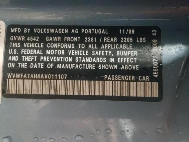 Photo 10 from auction – 2010 VOLKSWAGEN EOS LUX with VIN WVWFA7AH4AV011107