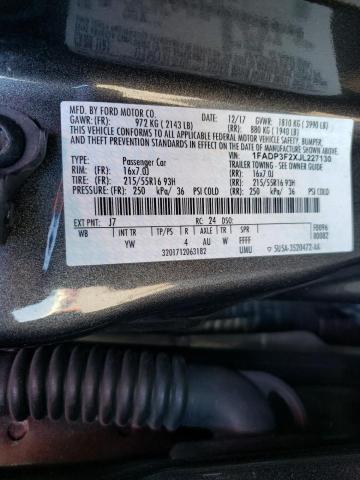 Photo 10 from auction – 2018 FORD FOCUS SE with VIN 1FADP3F2XJL227130