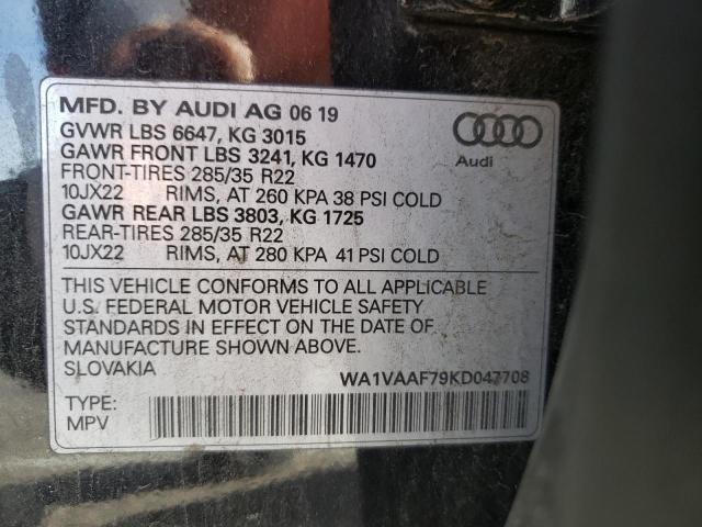 Photo 10 from auction – 2019 AUDI Q7 PRESTIG with VIN WA1VAAF79KD047708