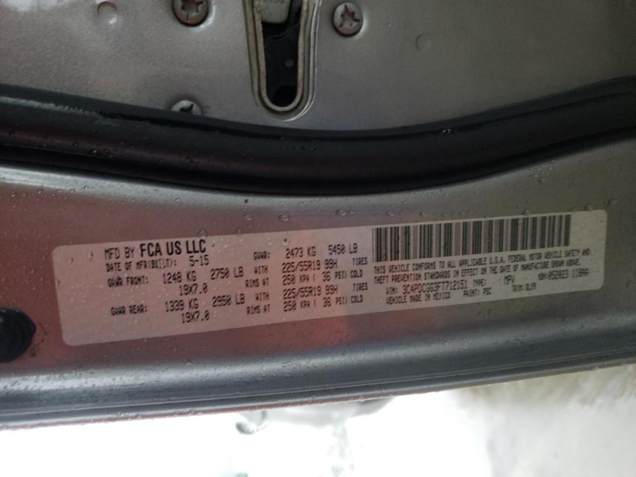 Photo 10 from auction – 2015 DODGE JOURNEY CR with VIN 3C4PDCGG3FT712151