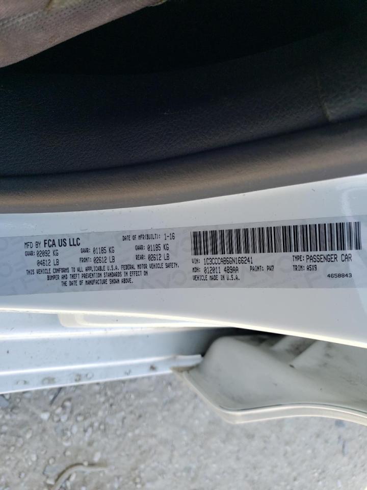 Photo 10 from auction – 2016 CHRYSLER 200 LIMITE with VIN 1C3CCCAB6GN166241