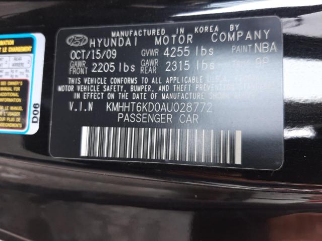 Photo 1 from auction – 2010 HYUNDAI GENESIS CO with VIN KMHHT6KD0AU028772