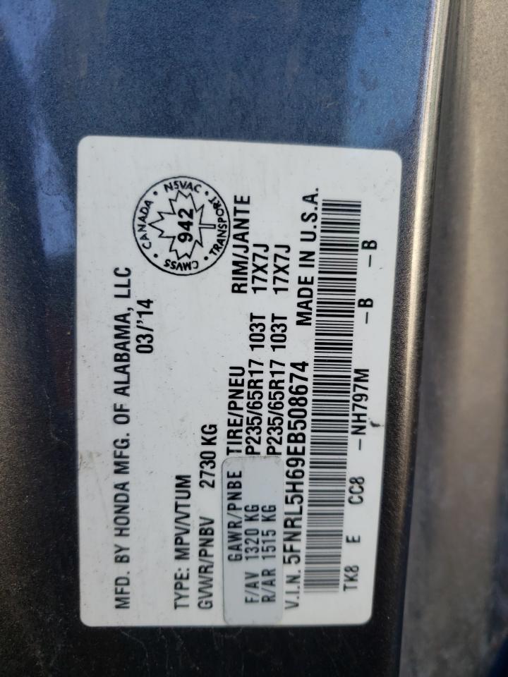 Photo 10 from auction – 2014 HONDA ODYSSEY EX with VIN 5FNRL5H69EB508674