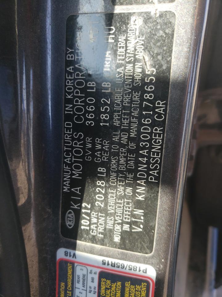 Photo 10 from auction – 2013 KIA RIO EX with VIN KNADN4A30D6178655