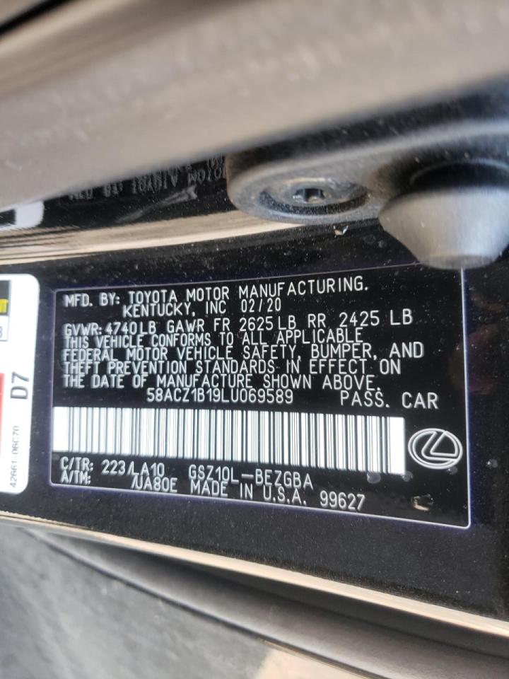 Photo 10 from auction – 2020 LEXUS ES 350 BAS with VIN 58ACZ1B19LU069589