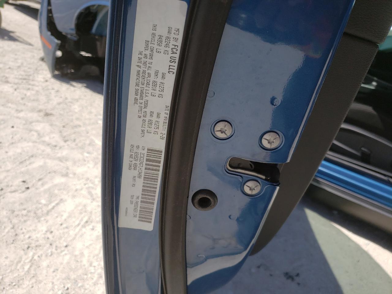 Photo 10 from auction – 2020 DODGE CHALLENGER with VIN 2C3CDZAG7LH134090