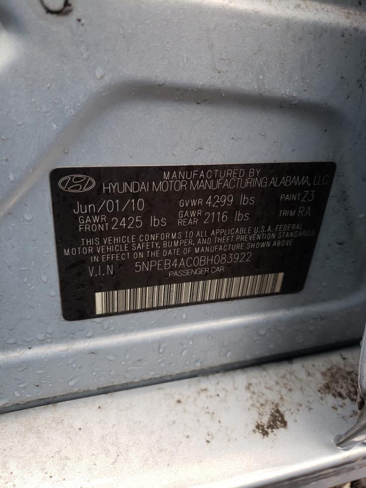 Photo 10 from auction – 2011 HYUNDAI SONATA GLS with VIN 5NPEB4AC0BH083922