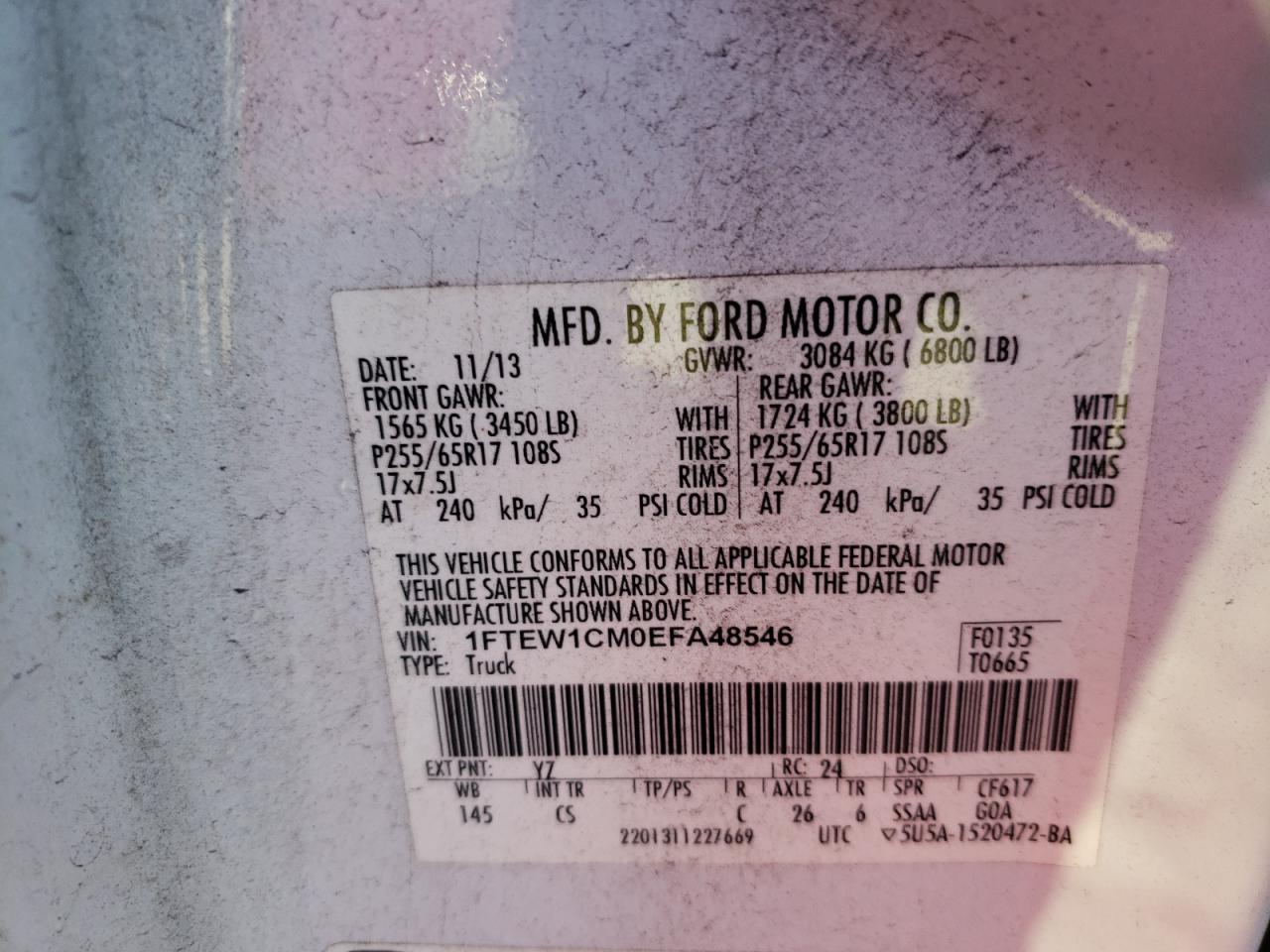 Photo 10 from auction – 2014 FORD F150 SUPER with VIN 1FTEW1CM0EFA48546
