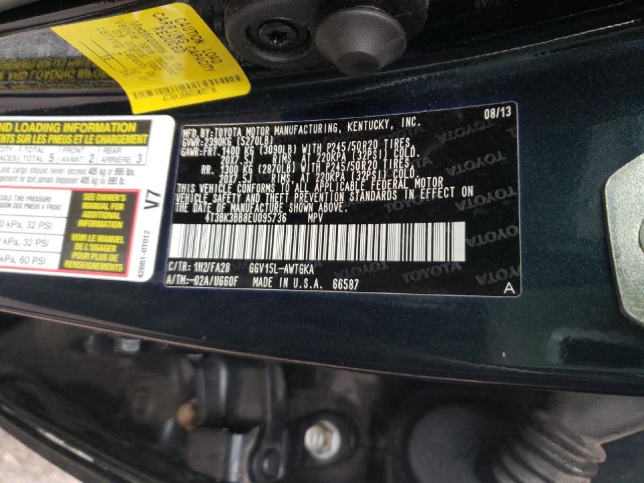 Photo 10 from auction – 2014 TOYOTA VENZA LE with VIN 4T3BK3BB8EU095736