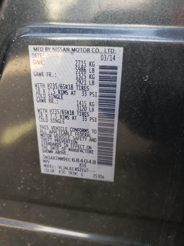 Photo 10 from auction – 2014 NISSAN PATHFINDER with VIN 5N1AR2MM9EC684048
