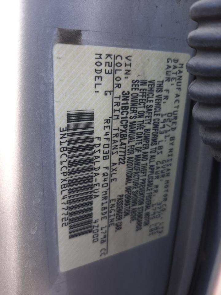 Photo 10 from auction – 2011 NISSAN VERSA S with VIN 3N1BC1CPXBL477722