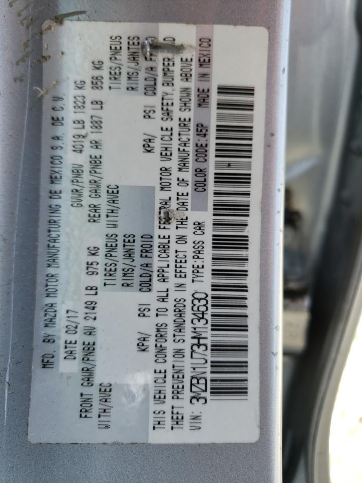 Photo 10 from auction – 2017 MAZDA 3 SPORT with VIN 3MZBN1U73HM134630