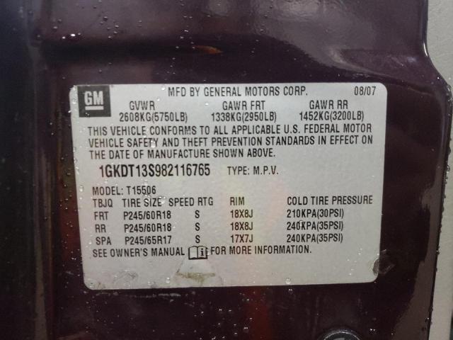 Photo 10 from auction – 2008 GMC ENVOY with VIN 1GKDT13S982116765