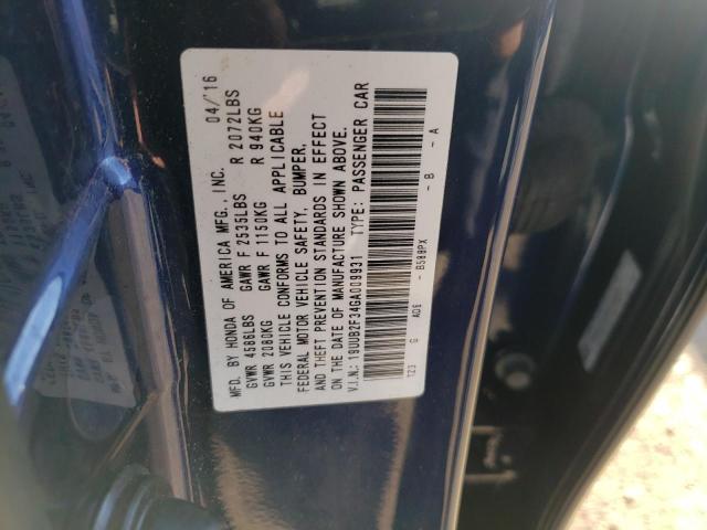 Photo 10 from auction – 2016 ACURA TLX with VIN 19UUB2F34GA009931