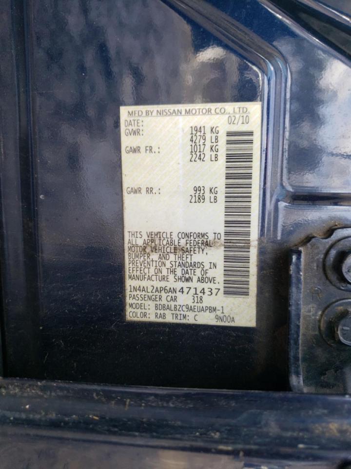 Photo 10 from auction – 2010 NISSAN ALTIMA BAS with VIN 1N4AL2AP6AN471437