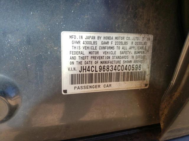 Photo 10 from auction – 2004 ACURA TSX with VIN JH4CL96834C040596