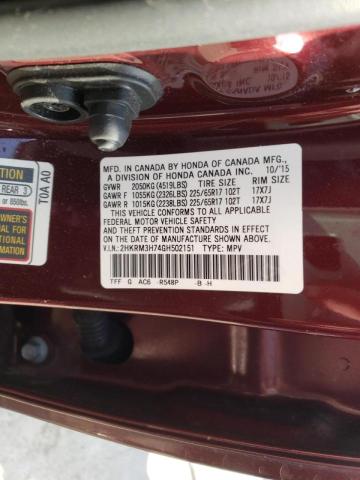 Photo 10 from auction – 2016 HONDA CR-V EXL with VIN 2HKRM3H74GH502151