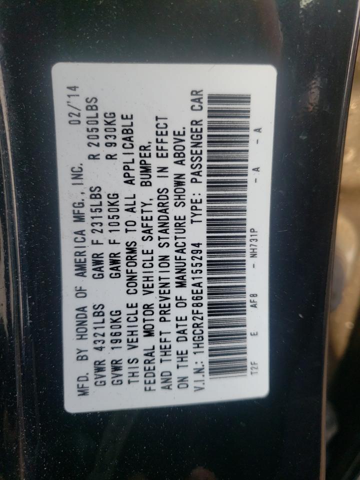 Photo 10 from auction – 2014 HONDA ACCORD EXL with VIN 1HGCR2F86EA155294