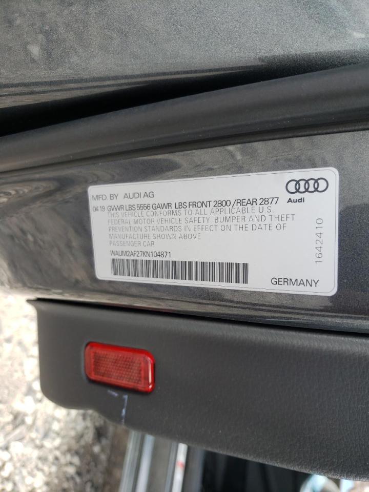 Photo 10 from auction – 2019 AUDI A6 PRESTIG with VIN WAUM2AF27KN104871