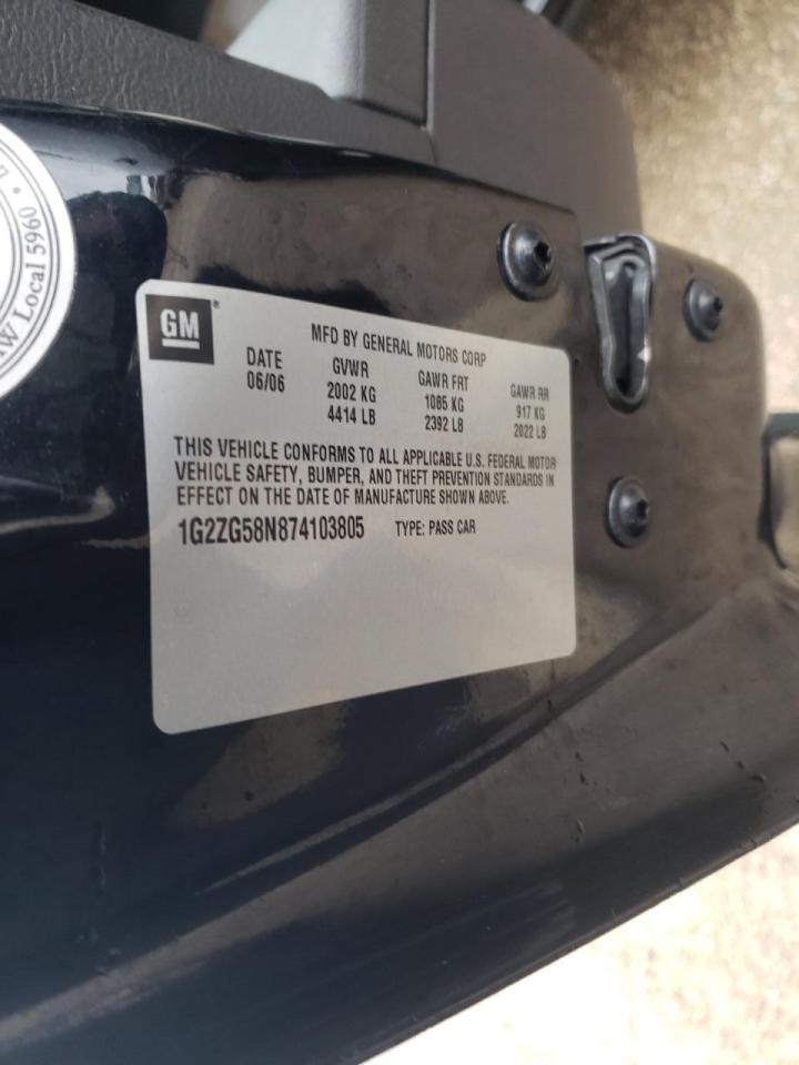 Photo 10 from auction – 2007 PONTIAC G6 BASE with VIN 1G2ZG58N874103805