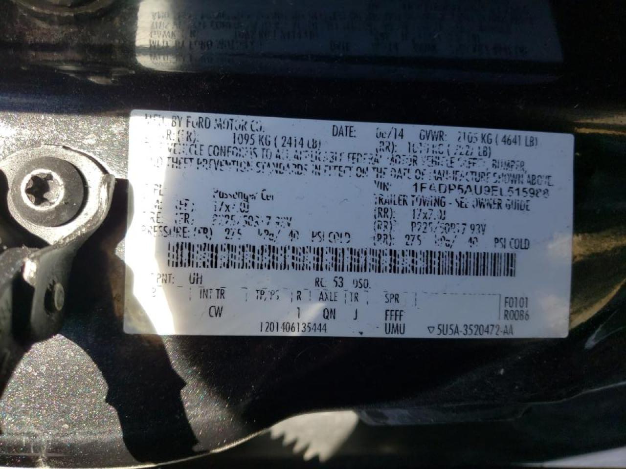 Photo 10 from auction – 2014 FORD C-MAX SE with VIN 1FADP5AU9EL515988