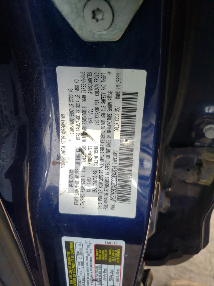 Photo 10 from auction – 2012 MAZDA CX-9 with VIN JM3TB3CA2C0364834