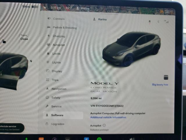 Photo 8 from auction – 2021 TESLA MODEL Y with VIN 5YJYGDEE0MF272422