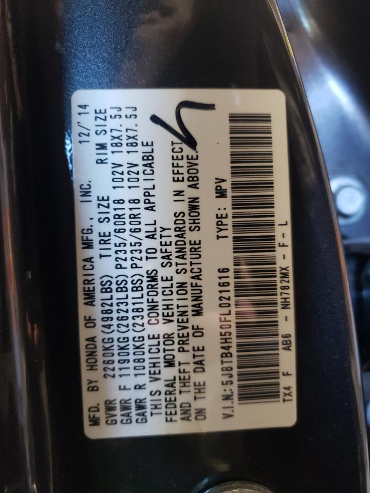 Photo 10 from auction – 2015 ACURA RDX TECHNO with VIN 5J8TB4H50FL021616