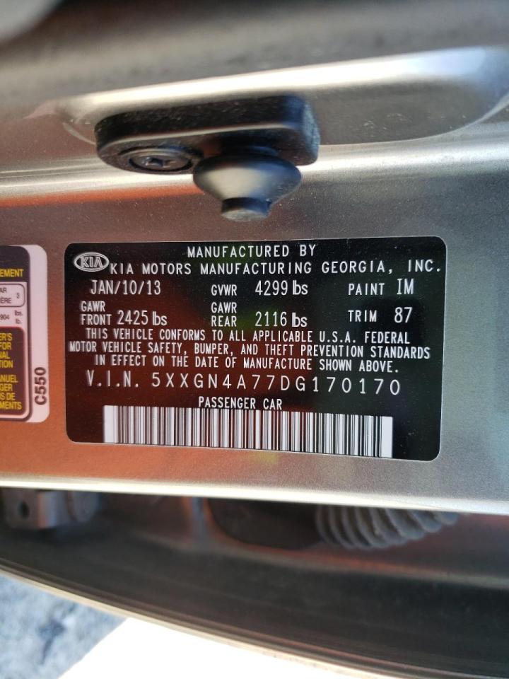 Photo 10 from auction – 2013 KIA OPTIMA EX with VIN 5XXGN4A77DG170170