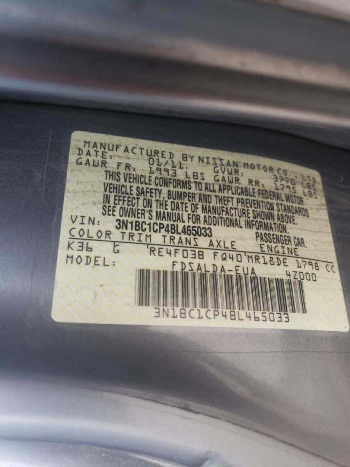 Photo 10 from auction – 2011 NISSAN VERSA S with VIN 3N1BC1CP4BL465033