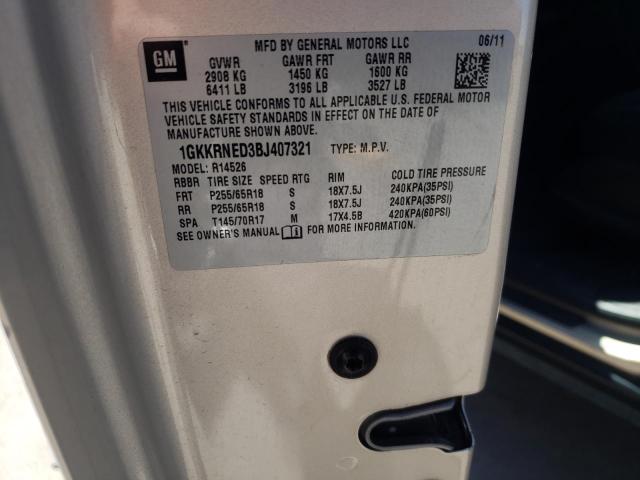 Photo 10 from auction – 2011 GMC ACADIA SLE with VIN 1GKKRNED3BJ407321