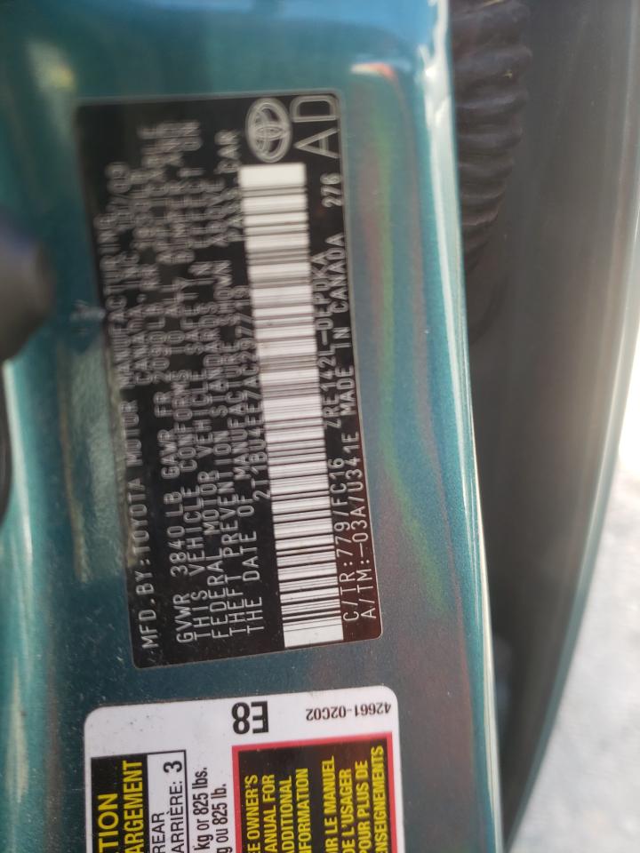 Photo 10 from auction – 2010 TOYOTA COROLLA BA with VIN 2T1BU4EE7AC297719