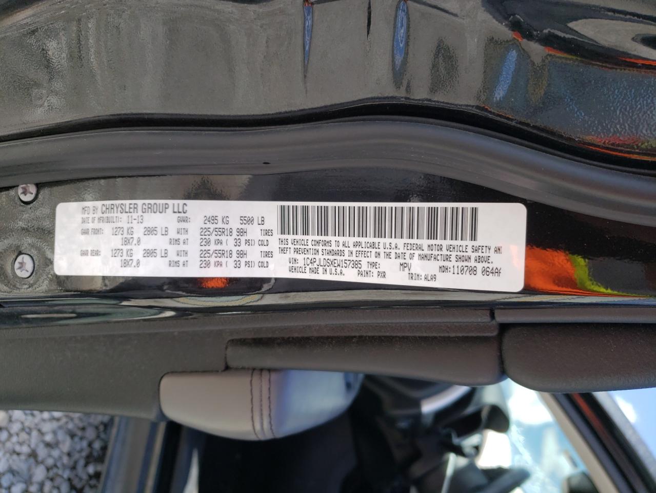 Photo 10 from auction – 2014 JEEP CHEROKEE L with VIN 1C4PJLDSXEW157385