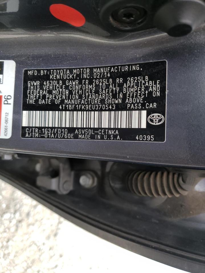 Photo 10 from auction – 2014 TOYOTA CAMRY L with VIN 4T1BF1FK9EU370543