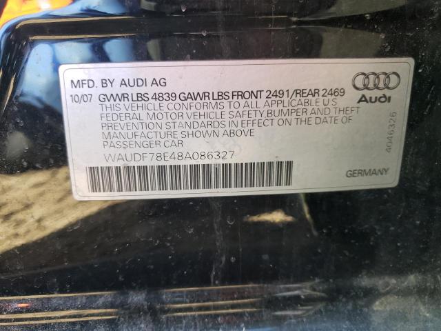 AUDI A4 2.0T QU 2008 with VIN WAUDF78E48A086327 - Photo from auction