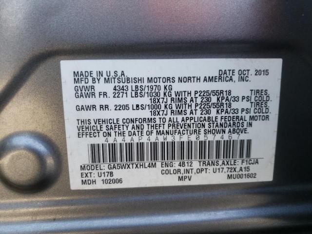 Photo 10 from auction – 2015 MITSUBISHI OUTLANDER with VIN 4A4AP4AW3FE057467