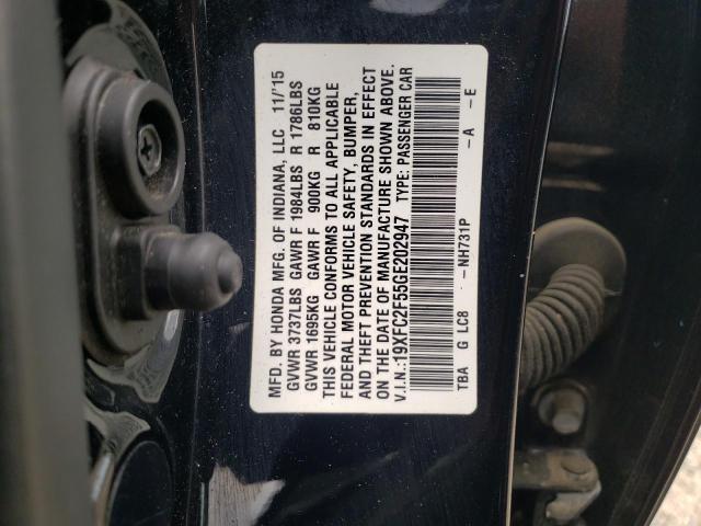 Photo 10 from auction – 2016 HONDA CIVIC LX with VIN 19XFC2F55GE202947