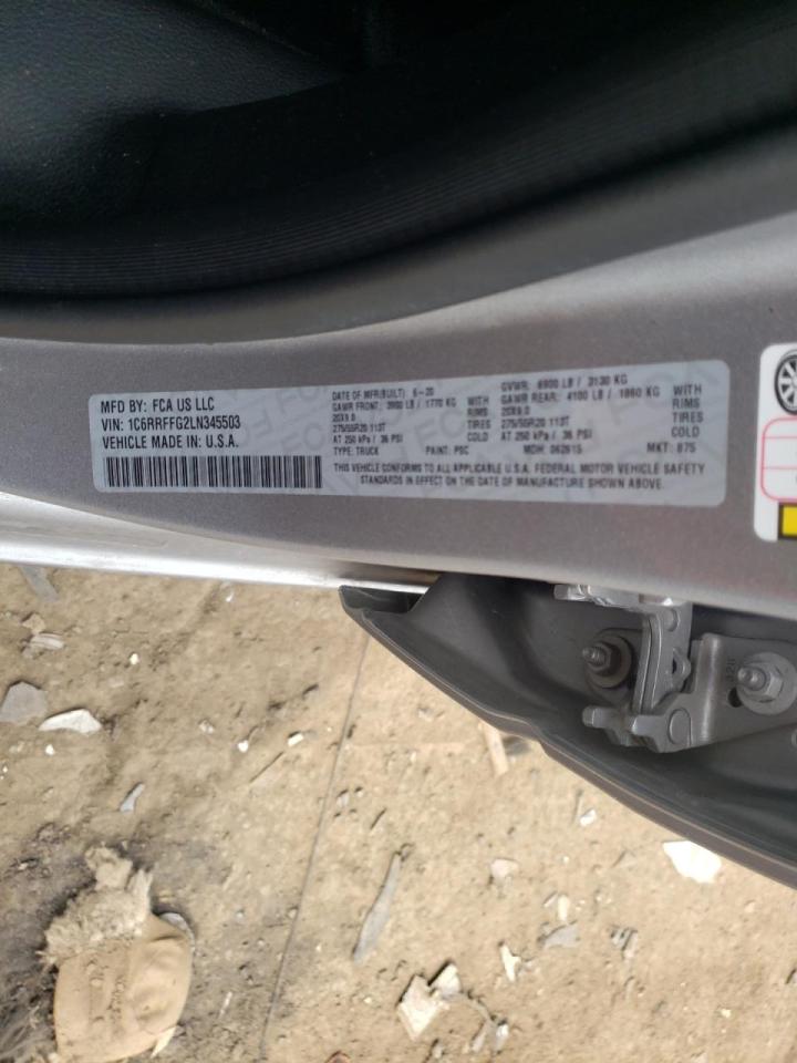 Photo 10 from auction – 2020 RAM 1500 BIG H with VIN 1C6RRFFG2LN345503