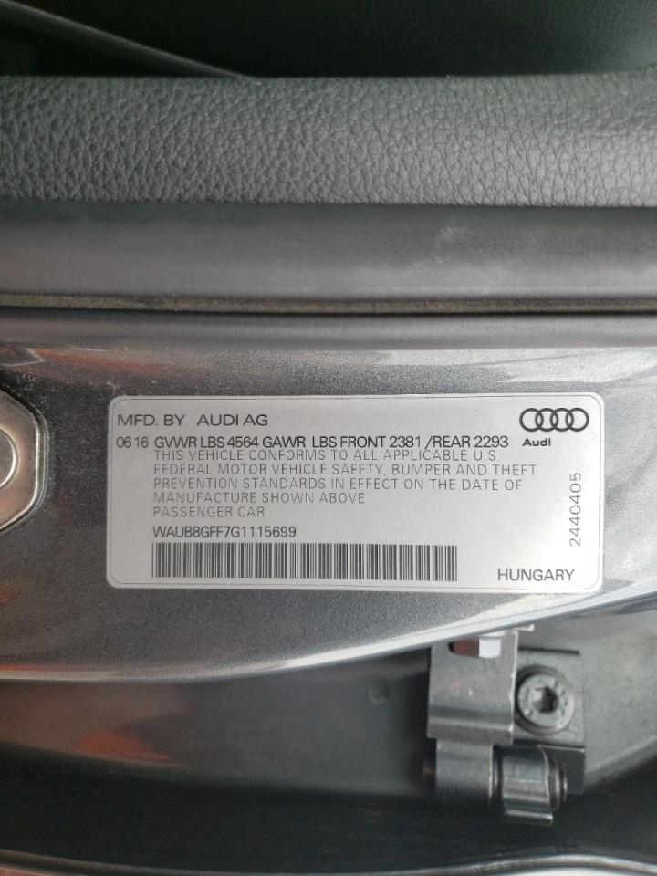 Photo 10 from auction – 2016 AUDI A3 PREMIUM with VIN WAUB8GFF7G1115699