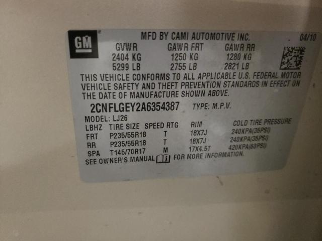 Photo 10 from auction – 2010 CHEVROLET EQUINOX LT with VIN 2CNFLGEY2A6354387