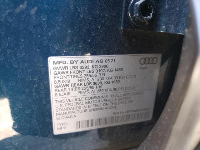 Photo 10 from auction – 2021 AUDI Q7 PREMIUM with VIN WA1AJAF78MD039097