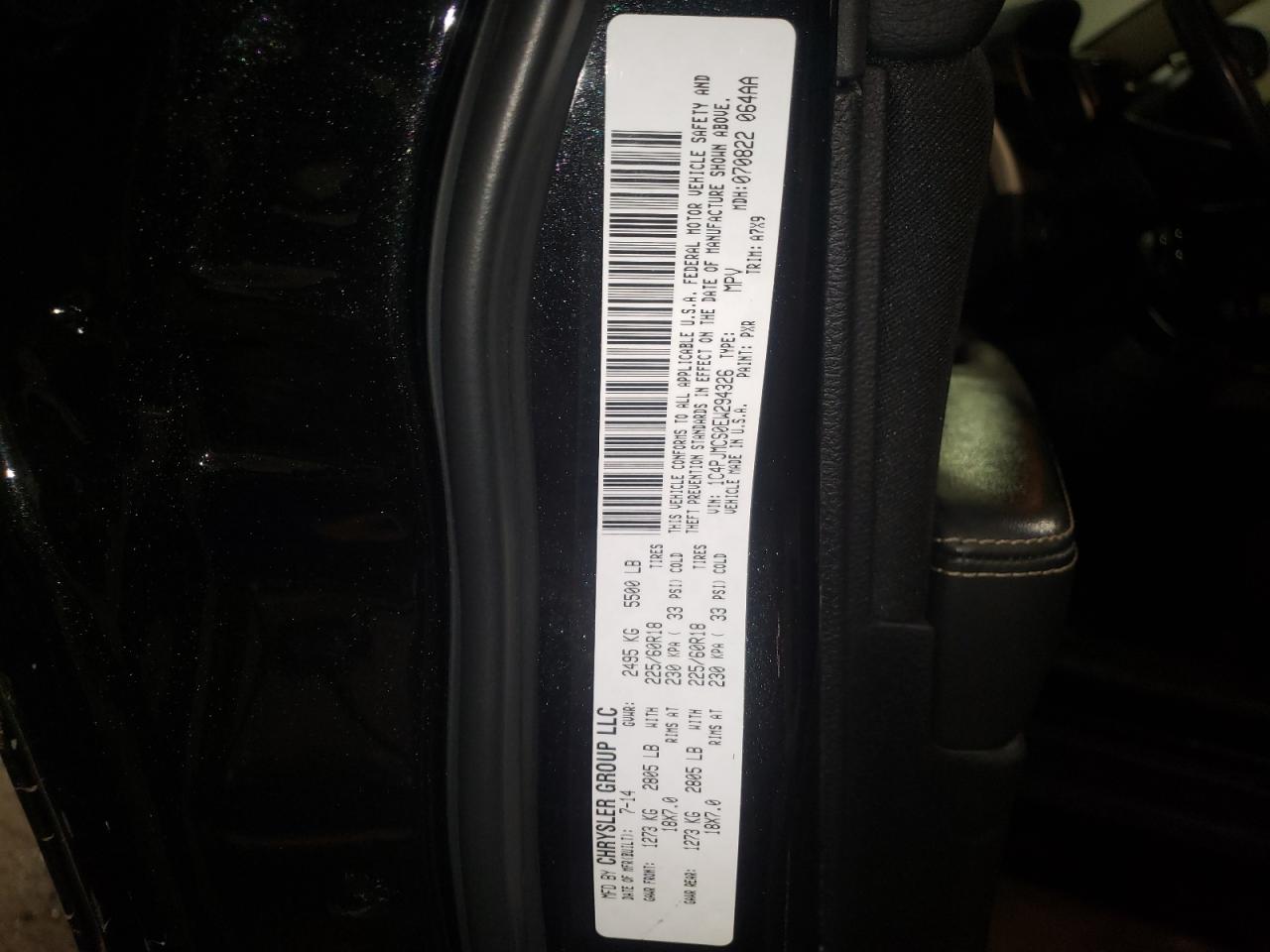 Photo 10 from auction – 2014 JEEP CHEROKEE L with VIN 1C4PJMCS0EW294326