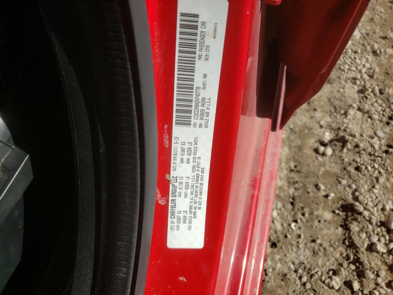 Photo 10 from auction – 2013 DODGE AVENGER SE with VIN 1C3CDZABXDN742778