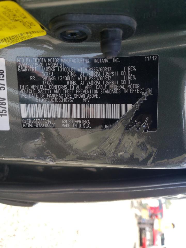 Photo 10 from auction – 2013 TOYOTA SIENNA LE with VIN 5TDKK3DC1DS318267